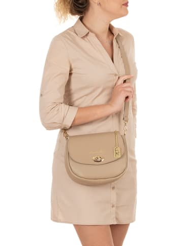 Anna Morellini Leder-Umhängetasche "Iseppa" in Beige - (B)24 x (H)21 x (T)9 cm