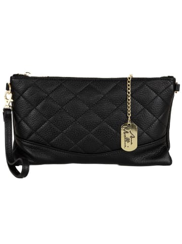 Anna Morellini Leder-Umhängetasche "Ismerlda" in Schwarz - (B)27 x (H)16 x (T)5 cm