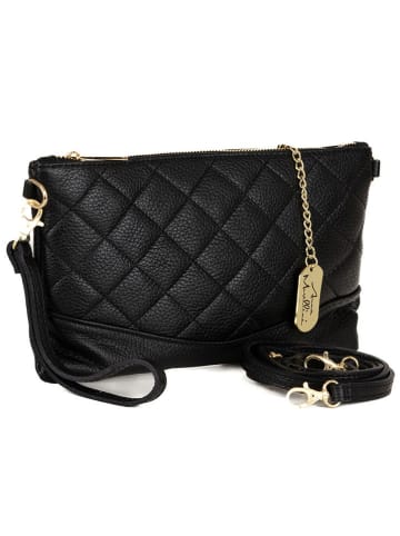 Anna Morellini Leder-Umhängetasche "Ismerlda" in Schwarz - (B)27 x (H)16 x (T)5 cm