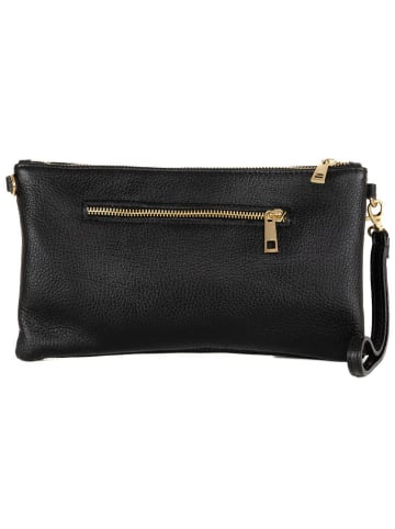 Anna Morellini Leder-Umhängetasche "Ismerlda" in Schwarz - (B)27 x (H)16 x (T)5 cm