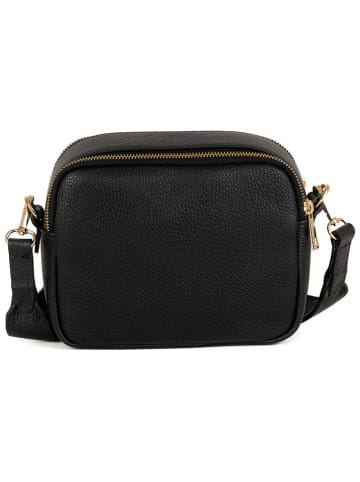 Anna Morellini Leder-Umhängetasche "Aldina" in Schwarz - (B)22 x (H)18 x (T)11 cm