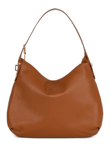 Anna Morellini Skórzana torebka "Armina" w kolorze jasnobrązowym - 35 x 31 x 7 cm