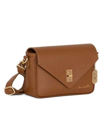 Anna Morellini Leren schoudertas "Terina" lichtbruin - (B)24 x (H)16 x (D)6,5 cm