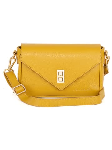 Anna Morellini Leren schoudertas "Terina" geel - (B)22 x (H)16 x (D)6,5 cm