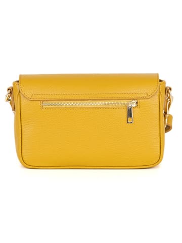 Anna Morellini Leder-Umhängetasche "Terina" in Gelb - (B)22 x (H)16 x (T)6,5 cm