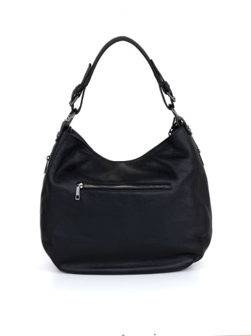 Anna Morellini Leder-Schultertasche "Paolanna" in Schwarz - (B)34 x (H)32 x (T)14 cm