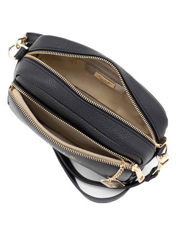 Anna Morellini Leder-Umhängetasche "Tabita" in Schwarz - (B)22 x (H)15 x (T)10 cm