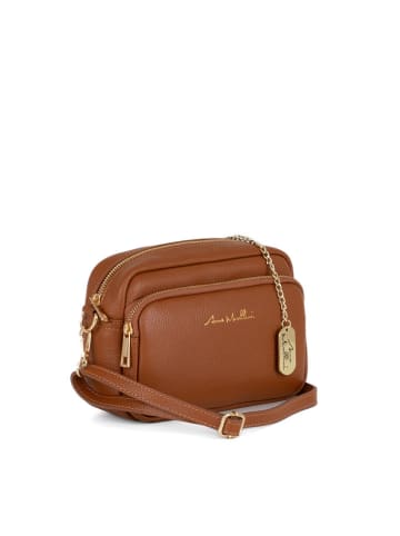 Anna Morellini Leren schoudertas "Tabita" camel - (B)22 x (H)15 x (D)10 cm
