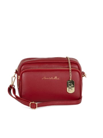 Anna Morellini Leder-Umhängetasche "Tabita" in Rot - (B)22 x (H)15 x (T)10 cm