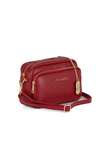 Anna Morellini Leren schoudertas "Tabita" rood - (B)22 x (H)15 x (D)10 cm