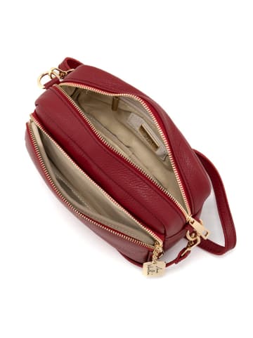 Anna Morellini Leder-Umhängetasche "Tabita" in Rot - (B)22 x (H)15 x (T)10 cm