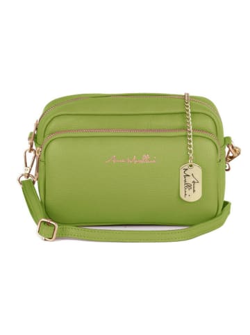 Anna Morellini Leder-Umhängetasche "Tabita" in Grün - (B)22 x (H)15 x (T)10 cm