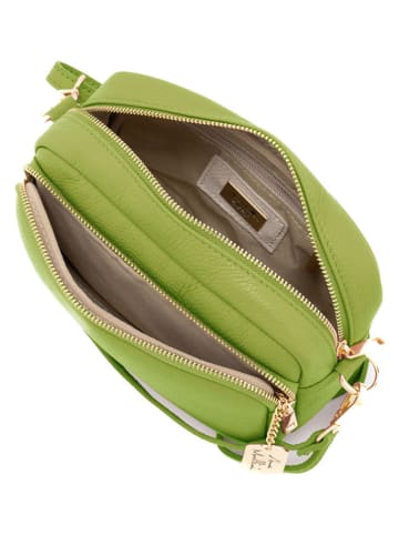 Anna Morellini Leren schoudertas "Tabita" groen - (B)22 x (H)15 x (D)10 cm