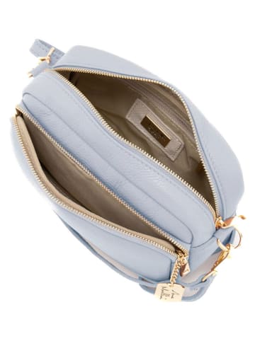 Anna Morellini Leder-Umhängetasche "Tabita" in Hellblau - (B)22 x (H)15 x (T)10 cm