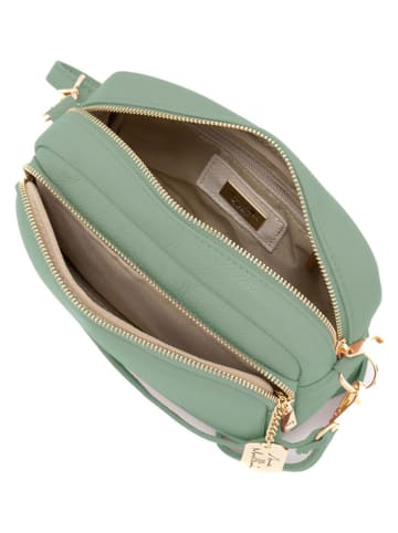 Anna Morellini Leren schoudertas "Tabita" mintgroen - (B)22 x (H)15 x (D)10 cm