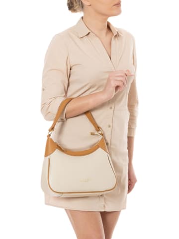 Anna Morellini Leren schoudertas "Sabbatina" beige/camel - (B)30 x (H)20 x (D)12 cm