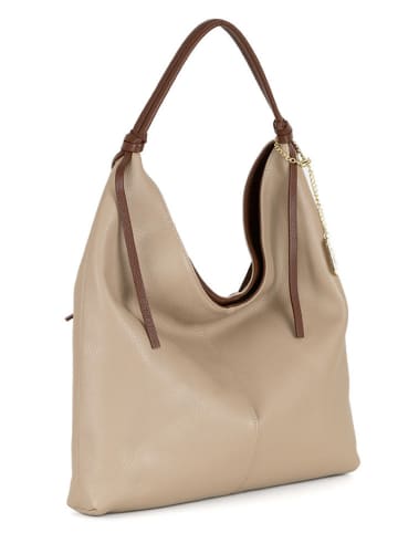 Anna Morellini Skórzana torebka "Samuela" w kolorze beżowym - 38 x 30 x 10 cm