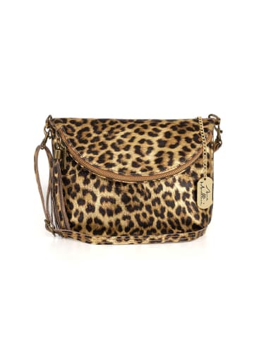 Anna Morellini Leder-Umhängetasche "Malvina" in Hellbraun - (B)22 x (H)18 x (T)2 cm