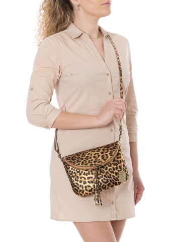 Anna Morellini Skórzana torebka "Malvina" w kolorze jasnobrązowym - 22 x 18 x 2 cm