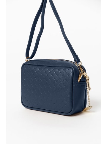 Anna Morellini Leren schoudertas "Colomba" donkerblauw - (B)22 x (H)15 x (D)10 cm