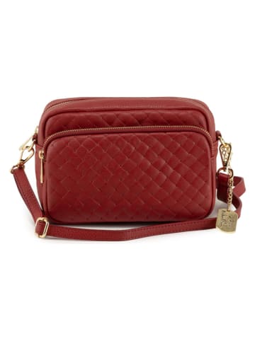 Anna Morellini Skórzana torebka "Colomba" w kolorze czerwonym - 22 x 15 x 10 cm