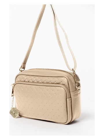 Anna Morellini Leder-Umhängetasche "Colomba" in Beige - (B)22 x (H)15 x (T)10 cm