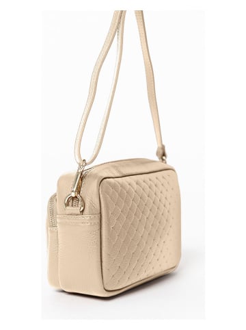 Anna Morellini Leder-Umhängetasche "Colomba" in Beige - (B)22 x (H)15 x (T)10 cm