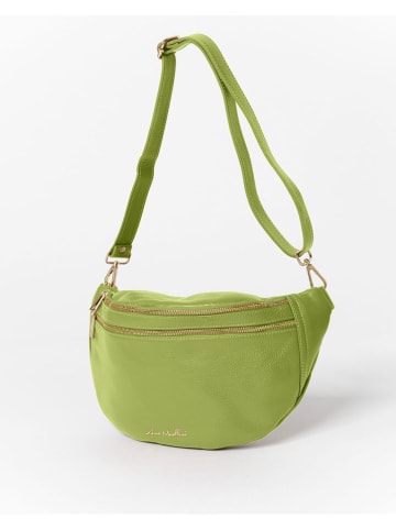 Anna Morellini Skórzana saszetka "Lorenza" w kolorze zielonym - 36 x 22,5 x 12 cm