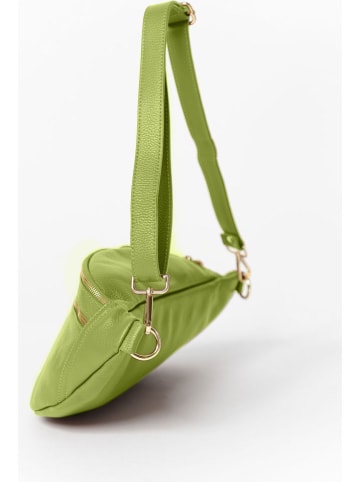 Anna Morellini Leren borstbuidel "Lorenza" groen - (B)36 x (H)22,5 x (D)12 cm