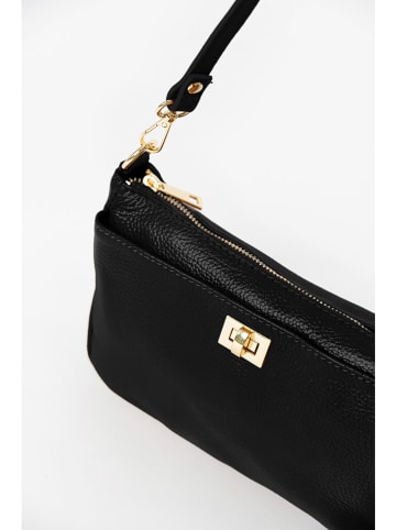 Anna Morellini Leder-Umhängetasche "Taidea" in Schwarz - (B)23 x (H)15 x (T)7 cm