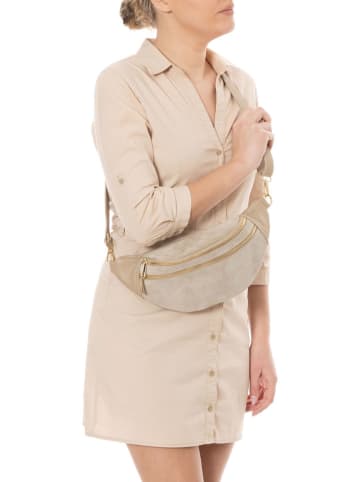 Anna Morellini Leder-Gürteltasche "Carola" in Taupe/ Beige - (B)32 x (H)16 x (T)9,5 cm