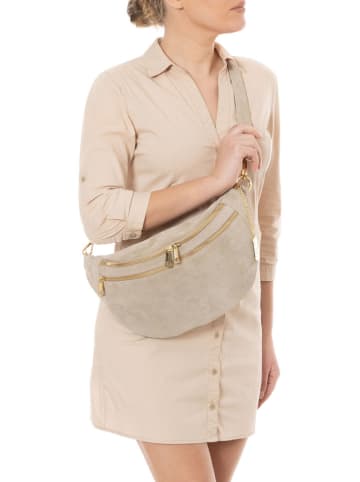 Anna Morellini Leder-Brustbeutel "Lolanda" in Beige - (B)36 x (H)22 x (T)12 cm
