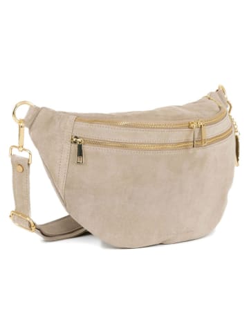 Anna Morellini Leren borstbuidel "Lolanda" beige - (B)36 x (H)22 x (D)12 cm