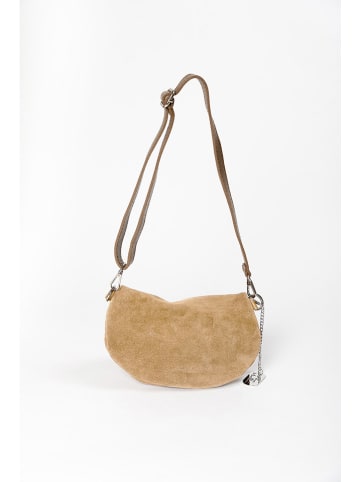 Anna Morellini Leder-Umhängetasche "Filellia" in Beige - (B)25 x (H)14 x (T)1 cm