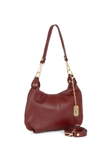 Anna Morellini Leren schoudertas "Savina" bordeaux - (B)24 x (H)17 x (D)10 cm