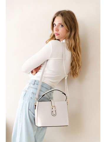 Anna Morellini Leren schoudertas "Adelma" crème - (B)25 x (H)20 x (D)14 cm