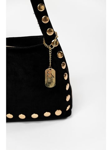 Anna Morellini Leren schoudertas "Lania" zwart - (B)25 x (H)22 x (D)9 cm