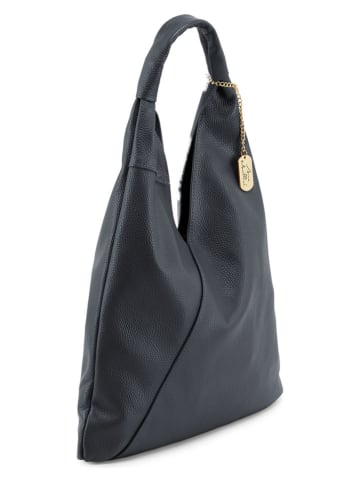 Anna Morellini Leder-Schultertasche "Chersilina" in Schwarz - (B)40 x (H)48 x (T)2 cm