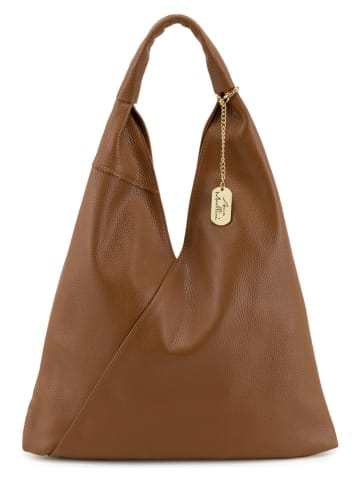 Anna Morellini Leren schoudertas "Chersilina" bruin - (B)40 x (H)48 x (D)2 cm