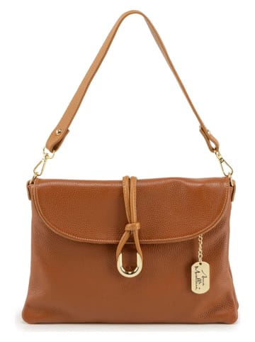 Anna Morellini Leren schoudertas "Gelita" cognackleurig - (B)32 x (H)22 x (D)5 cm