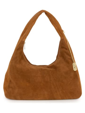 Anna Morellini Skórzana torebka "Lucrita" w kolorze jasnobrązowym - 42 x 49 x 18 cm