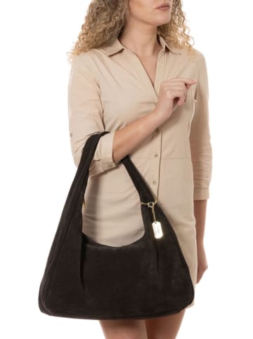 Anna Morellini Leren schoudertas "Lucrita" donkerbruin - (B)42 x (H)49 x (D)18 cm