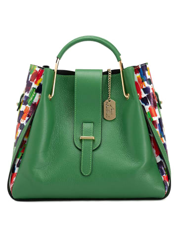 Anna Morellini Leren handtas "Ana" groen - (B)38 x (H)32 x (D)13 cm