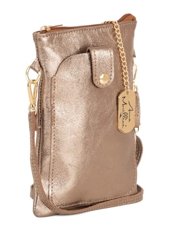 Anna Morellini Leren schoudertas "Erica" goudkleurig - (B)14 x (H)21 x (D)1 cm