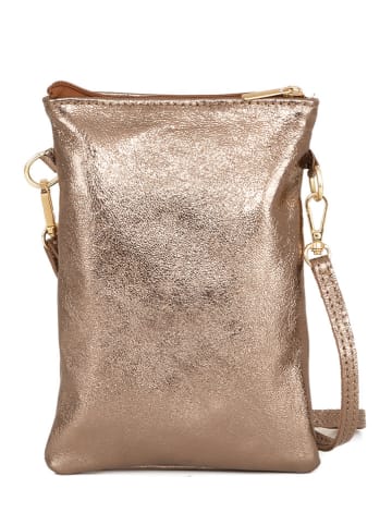 Anna Morellini Leren schoudertas "Erica" goudkleurig - (B)14 x (H)21 x (D)1 cm