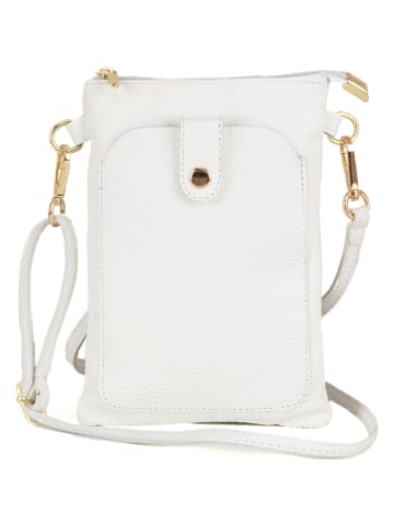 Anna Morellini Leder-Umhängetasche "Erica" in Weiß - (B)14 x (H)21 x (T)1 cm