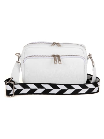 Anna Morellini Leder-Umhängetasche "Erminia" in Weiß - (B)22 x (H)17 cm