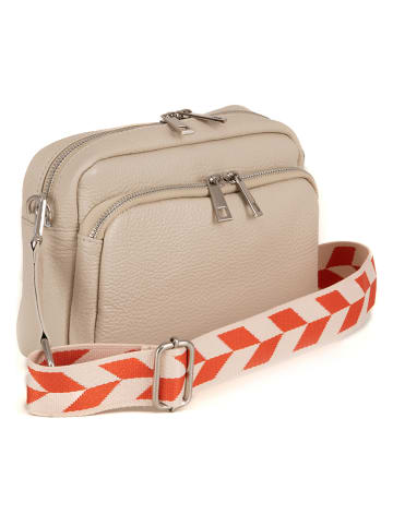 Anna Morellini Skórzana torebka "Erminia" w kolorze beżowym - 22 x 17 x 9 cm