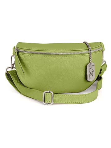 Anna Morellini Leren heuptas "Agnese" groen - (B)23 x (H)15 x (D)1 cm