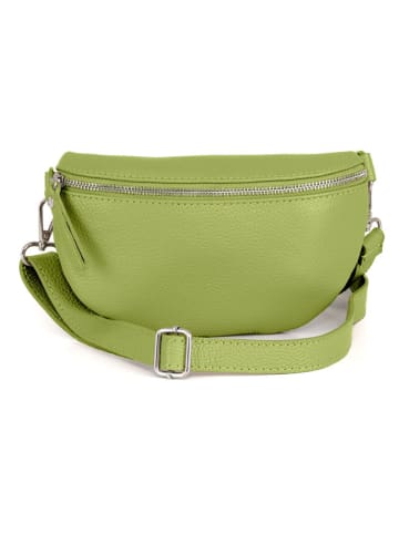 Anna Morellini Leren heuptas "Agnese" groen - (B)23 x (H)15 x (D)1 cm